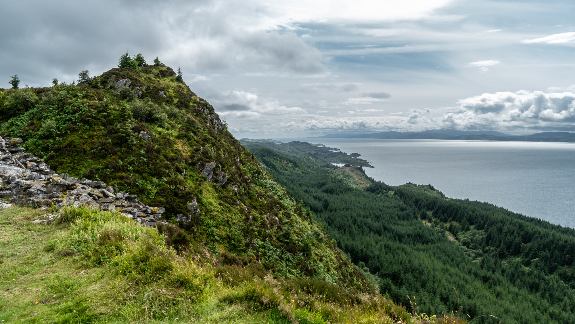 A rocky cliff overlooking the sea
