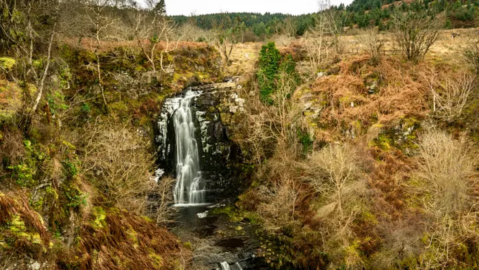 Waterfall in a ravine.