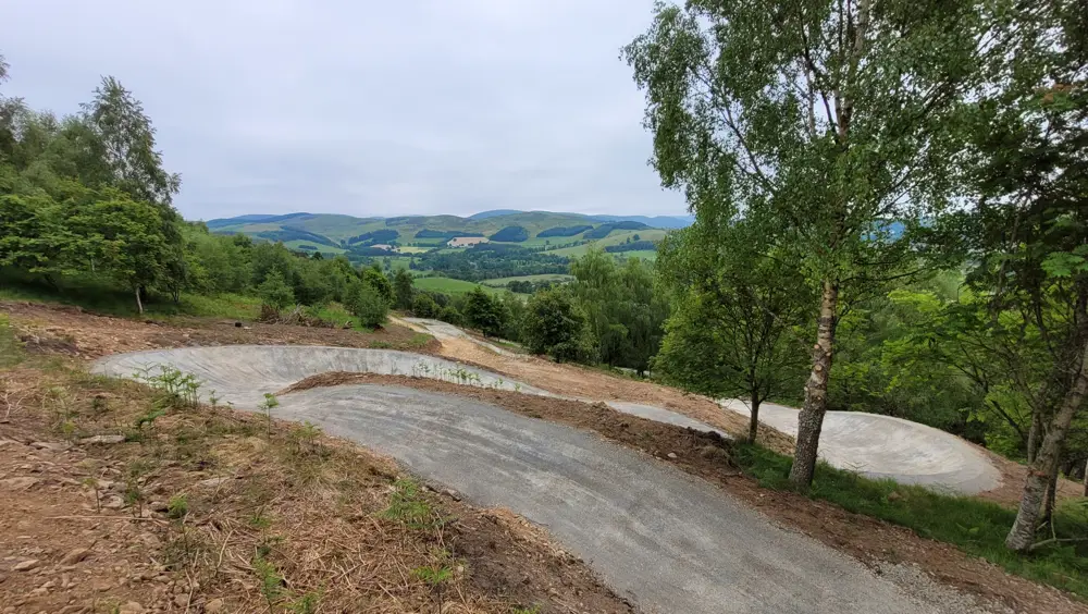 a section of a mountain bike trail under construction