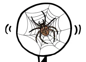 illustrated spider on a web