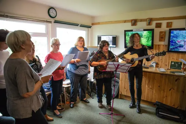 Folk band singing a song