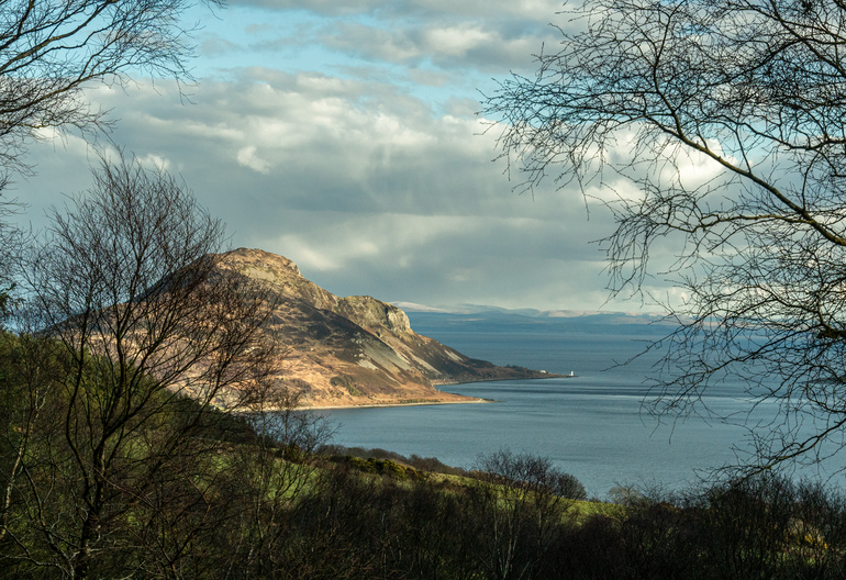 The view of an island through the trees